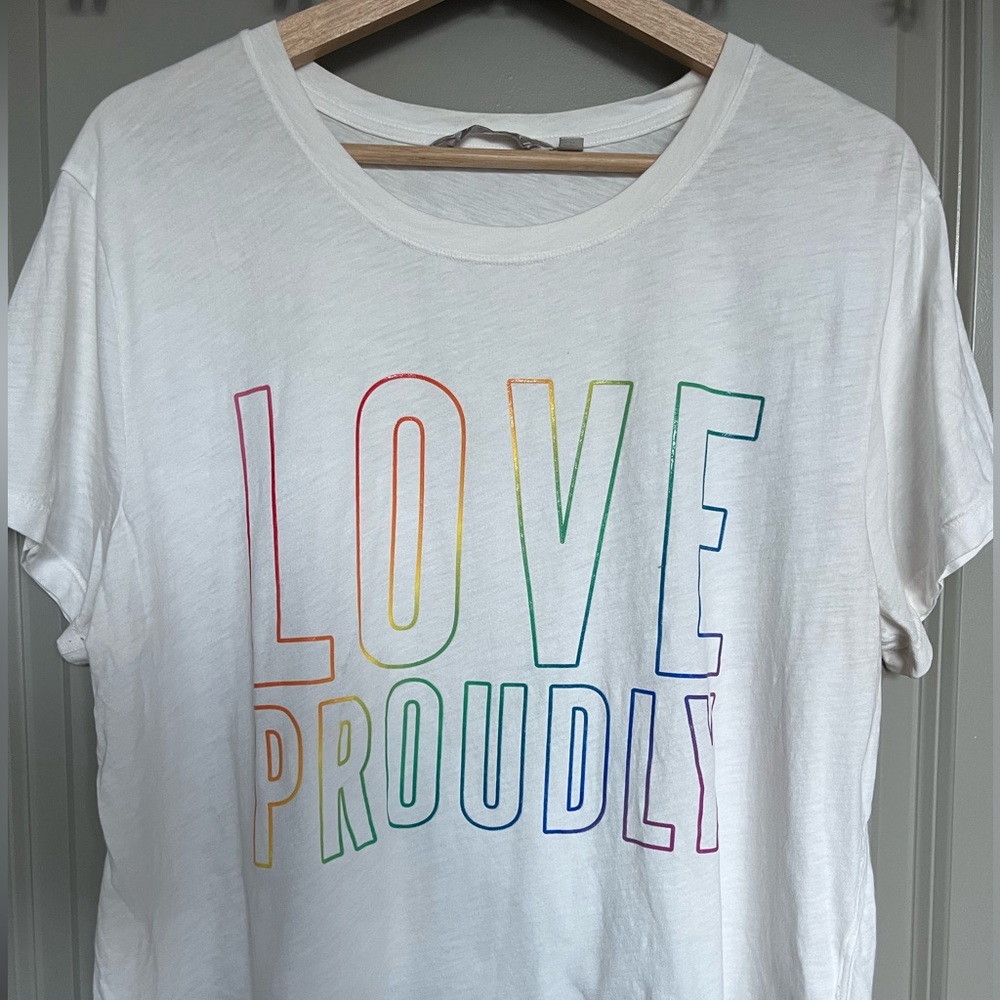 Athleta Love Proudly Graphic Crop Tee White XL